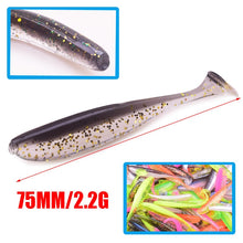 10Pcs 75mm 2.2g Worm Wobblers Silicone Soft Bait Grub Jig Fishing Lure Bass Artificial rubber shrimp odor Pesca Fishing tackle