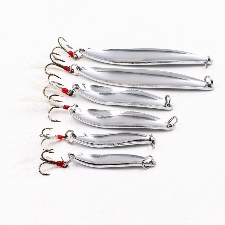 1 PCS 5g-21g Metal Silver Sequins Fishing Lures Spoon Lure Hard Baits With Feather Bass Sea Lures Spinner Wobbles Fishing Tackle