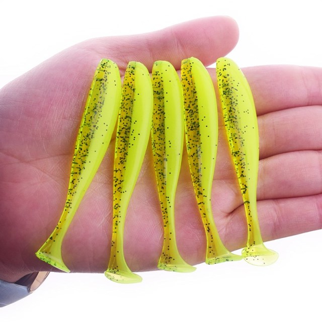 10Pcs 75mm 2.2g Worm Wobblers Silicone Soft Bait Grub Jig Fishing Lure Bass Artificial rubber shrimp odor Pesca Fishing tackle