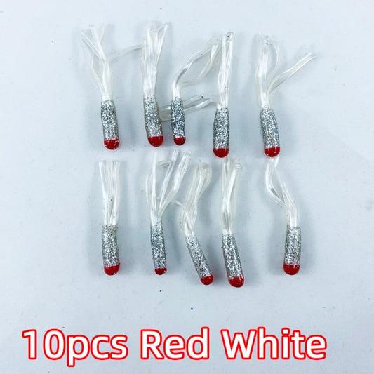 10pcs/lot 5cm 0.6g Soft Rubber Bait Fishing Lure Jig Wobbler Soft Worm Carp Jighead Fishing Bait Artificial Silicone Swimbait