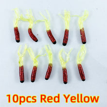 10pcs/lot 5cm 0.6g Soft Rubber Bait Fishing Lure Jig Wobbler Soft Worm Carp Jighead Fishing Bait Artificial Silicone Swimbait