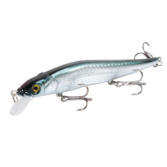 1pcs Fishing Lure 115mm/14g Minnow Crankbait Wobblers 3D Eyes Perch Artificial Bait Pike Carp Bait Swim Bait Fishing Pesca