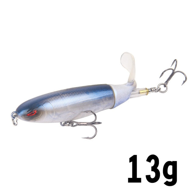 1 Pcs 10cm/14cm Topwater Fishing Lure Whopper Popper Artificial Bait Hard Plopper Soft Rotating Tail Fishing Tackle Fishing Bait