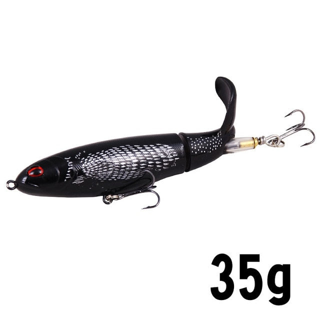 1 Pcs 10cm/14cm Topwater Fishing Lure Whopper Popper Artificial Bait Hard Plopper Soft Rotating Tail Fishing Tackle Fishing Bait