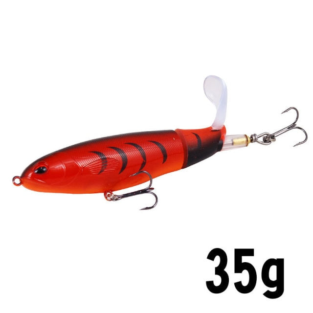 1 Pcs 10cm/14cm Topwater Fishing Lure Whopper Popper Artificial Bait Hard Plopper Soft Rotating Tail Fishing Tackle Fishing Bait