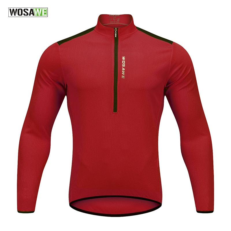 WOSAWE Pro Long Sleeve Cycling Jersey Mesh Bicycle Jerseys Outdoor MTB Mountain Road Bike Uniform Clothing Wear Quick Dry