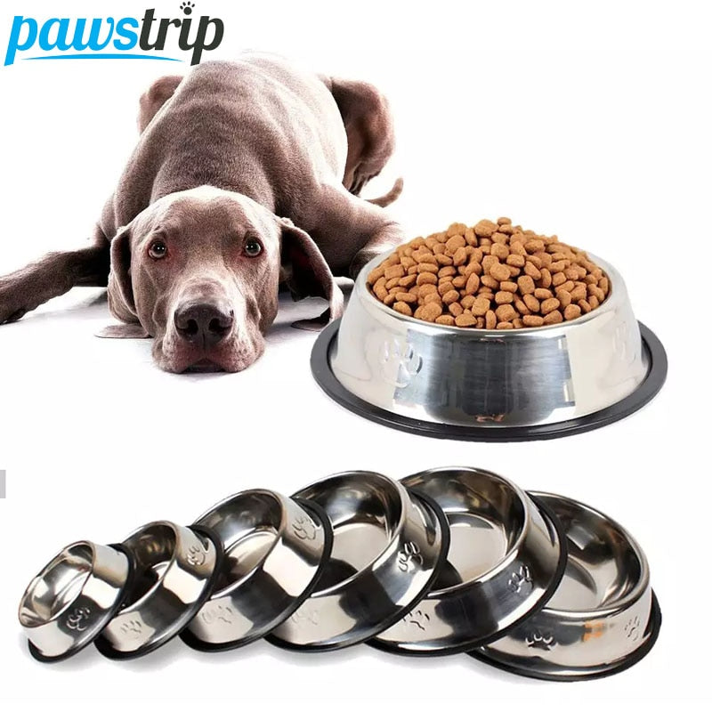 6 Size Stainless Steel Dog Bowl For Dish Water Dog Food Bowl Pet Puppy Cat Bowl Feeder Feeding Dog Water Bowl For Dogs Cats