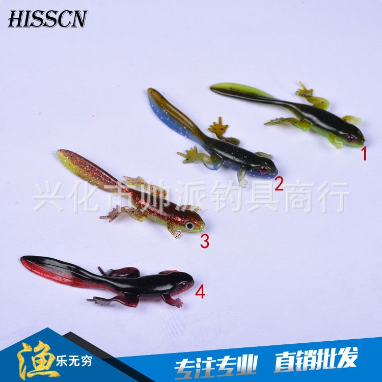 1pc Silicone Soft Frog Bait Fishing Lure 80mm/3.8g Rubber Worm Tadpole Wobblers Lifelike Lake Fishing Isca Artificial Shad Pesca