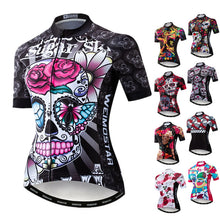 Weimostar 2021 Women&#39;s Summer Skull Cycling Jersey Road Bicycle Shirt MTB Bike Jersey Top Outdoor Sport Ropa ciclismo Clothing