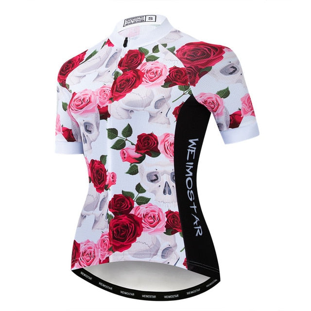 Weimostar 2021 Women&#39;s Summer Skull Cycling Jersey Road Bicycle Shirt MTB Bike Jersey Top Outdoor Sport Ropa ciclismo Clothing