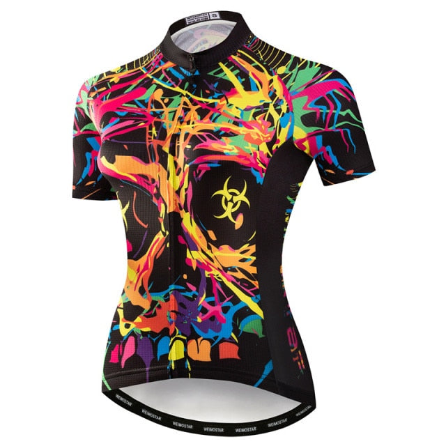 Weimostar 2021 Women&#39;s Summer Skull Cycling Jersey Road Bicycle Shirt MTB Bike Jersey Top Outdoor Sport Ropa ciclismo Clothing