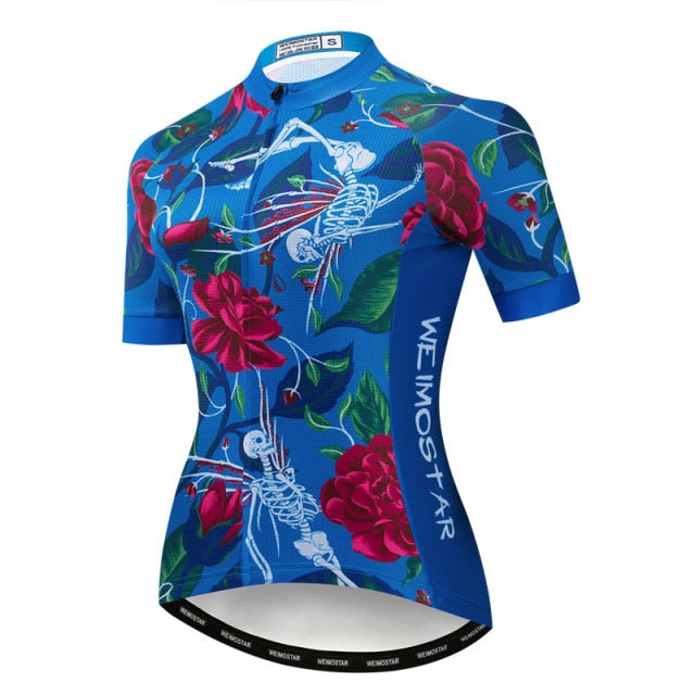 Weimostar 2021 Women&#39;s Summer Skull Cycling Jersey Road Bicycle Shirt MTB Bike Jersey Top Outdoor Sport Ropa ciclismo Clothing