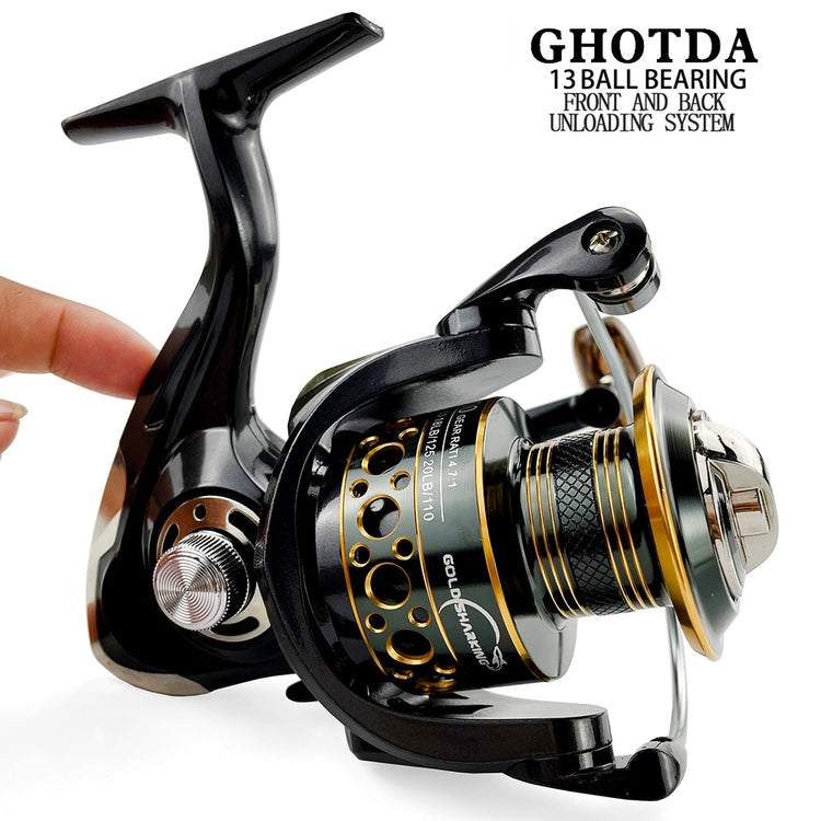 Fishing Spinning Reel Metal Spool 5.2:1/4.7:113BB Ball Bearings Carp  CatFishing Reel BK2000-7000