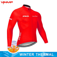 Warm 2021 STRAVA Winter Thermal Fleece Cycling Jersey Set Men&#39;s Outdoor Riding MTB Ropa Ciclismo Bib Pants Set Cycling Clothing