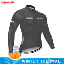 Warm 2021 STRAVA Winter Thermal Fleece Cycling Jersey Set Men&#39;s Outdoor Riding MTB Ropa Ciclismo Bib Pants Set Cycling Clothing