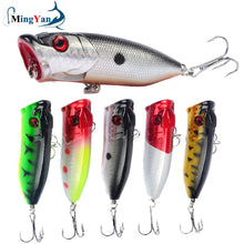 1pcs Fishing Lures Topwater Popper Bait 6.5cm 12g Hard Bait Artificial Wobblers Plastic Fishing Tackle with 6# Hooks