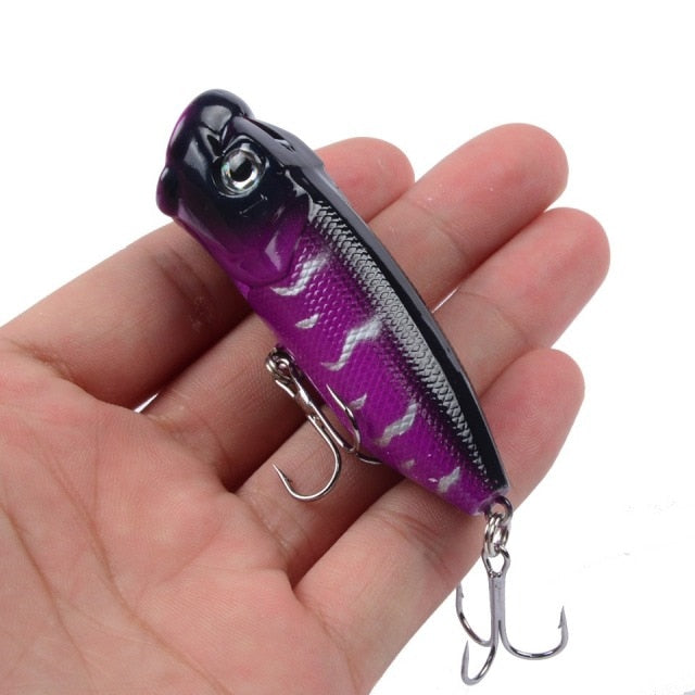 1pcs Fishing Lures Topwater Popper Bait 6.5cm 12g Hard Bait Artificial Wobblers Plastic Fishing Tackle with 6# Hooks