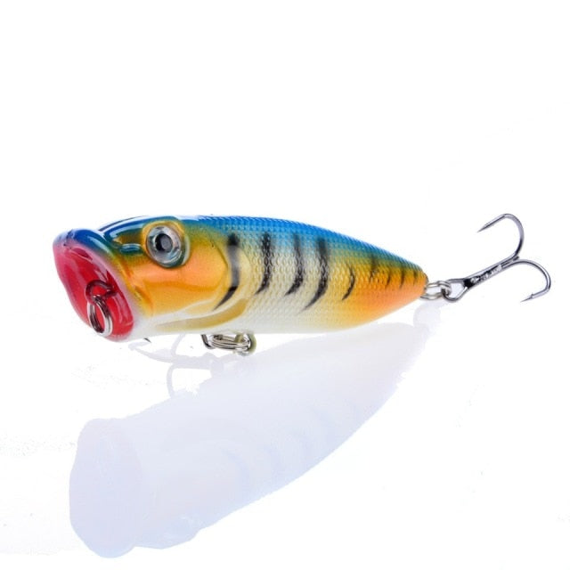 1pcs Fishing Lures Topwater Popper Bait 6.5cm 12g Hard Bait Artificial Wobblers Plastic Fishing Tackle with 6# Hooks