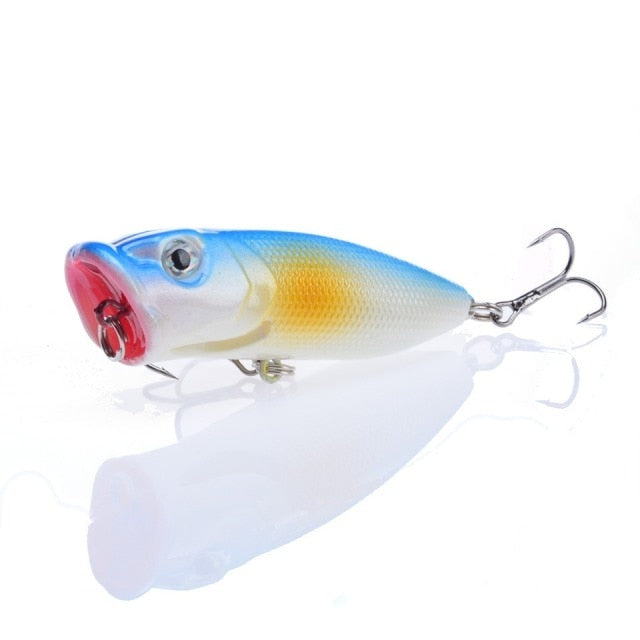 1pcs Fishing Lures Topwater Popper Bait 6.5cm 12g Hard Bait Artificial Wobblers Plastic Fishing Tackle with 6# Hooks