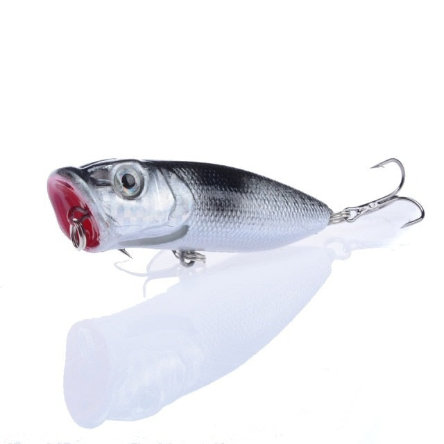 1pcs Fishing Lures Topwater Popper Bait 6.5cm 12g Hard Bait Artificial Wobblers Plastic Fishing Tackle with 6# Hooks