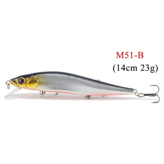 1PCS/lot 14 cm 23.7 g Fishing Lure Minnow Hard Bait with 3 Fishing Hooks Fishing Tackle Lure 3D Eyes Free Shipping