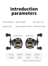 LINNHUE New Baitcasting Reel 7.2:1 High Speed 8KG Max Drag Fishing Reel For Bass in ocean environment 48Hours Cheap Reel Fishing