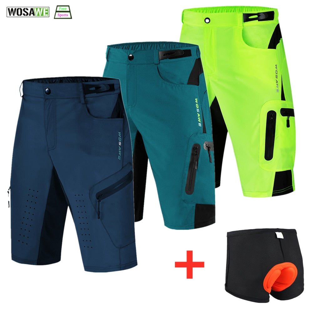 WOSAWE Men&#39;s Cycling Shorts Mountain Bike Summer Breathable Outdoor Sports MTB Riding Road Cycling Shorts Bicycle Clothing