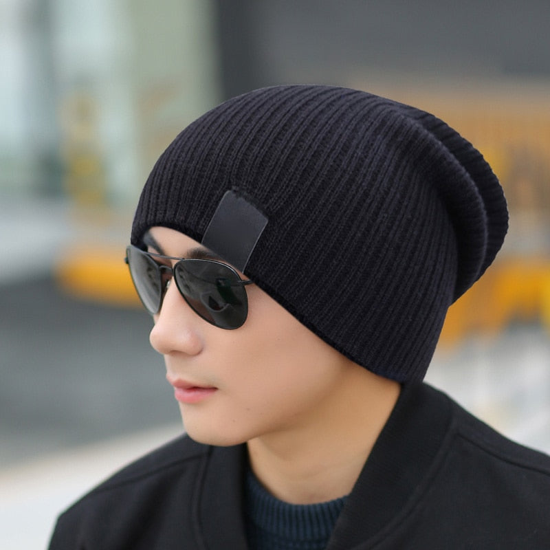 Winter Comfortable Loose Cap Solid Color Outdoor Bonnet Skiing Hat Fashion Wool Knitted Hats For Men Women Clothing Accessories