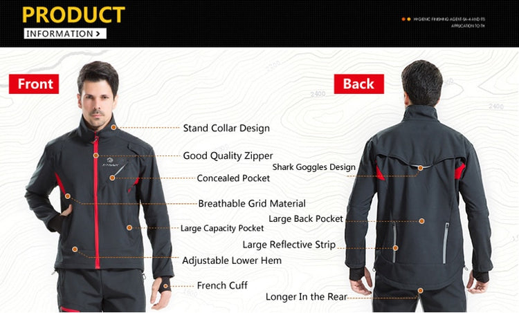 X-TIGER Winter Fleece Thermal Cycling Jacket Coat Windproof Bicycle Clothing Autumn Outdoors Sport Cycling Camping Hiking Jacket