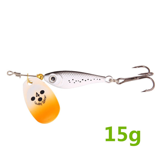 1PCS Rotating Metal Spinner Fishing Lure Hard Bait11g15g20g Artificial Bait Wobblers Fishing Bait Carp Bass Pike Fishing Tackle