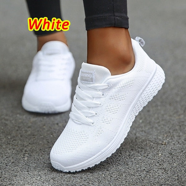 Women&#39;s Breathable Walking Shoes Casual Sneakers Mesh Breathable Sports Shoes Anti-Slip Jogging Shoes Knitting Tennis Shoes