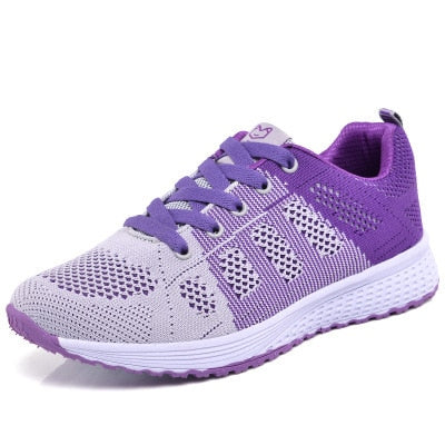 Women&#39;s Breathable Walking Shoes Casual Sneakers Mesh Breathable Sports Shoes Anti-Slip Jogging Shoes Knitting Tennis Shoes