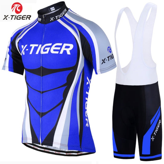 X-Tiger Cycling Jersey Set Men Summer Outdoor Sports Cycling Clothing Quick Dry Bike Clothes Breathable MTB Bicycle Cycling Suit