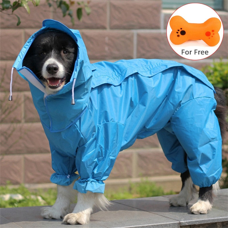 Large Pet Dog Raincoat Waterproof Rain Clothes Jumpsuit For Big Medium Small Dogs Golden Retriever Outdoor Pet Clothing Coat