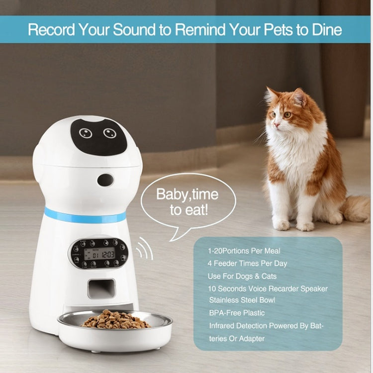 3.5L Automatic Pet Feeder Smart Food Dispenser For Cats Dogs Timer Stainless Steel Bowl  Auto Dog Cat Pet Feeding Pet Supplies