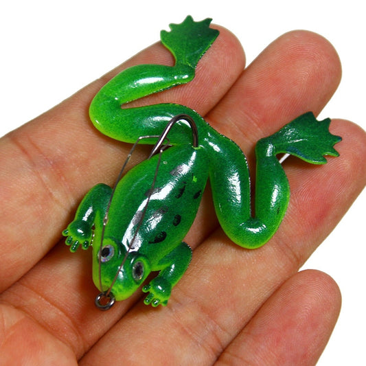 1Pcs 60mm 5.2g Pesca Soft Frog Fishing Lure Artificial Bait Silicone Frog Lures Swimming Bait with Treble Hooks Fishing Tackle