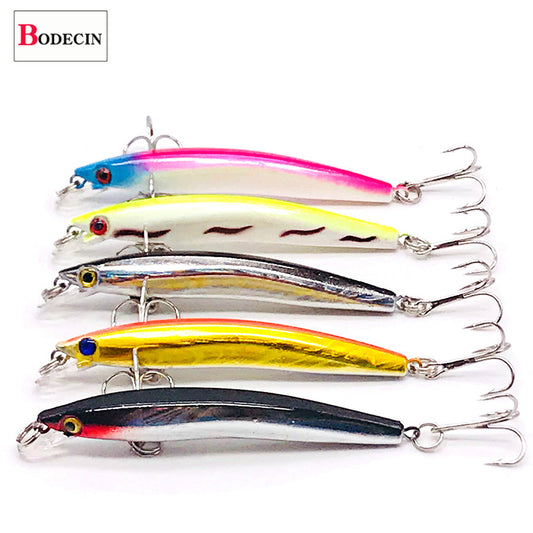 Wobbler Minnow Floating Hard Plastic Artificial  Fishing Lure Tackle Bass 8cm 3d Eyes  2 Fish Hook Crankbait 1pc