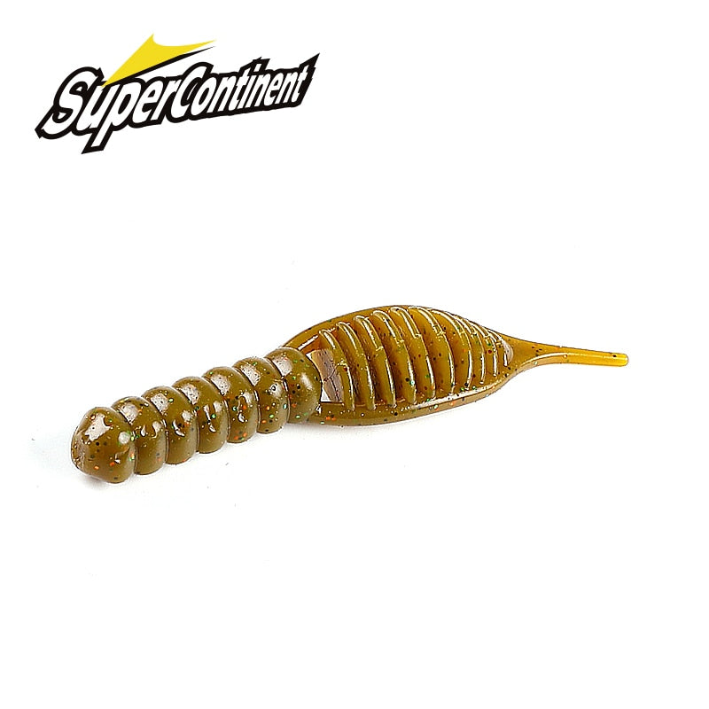 Supercontinent fanatik Lures 80mm/8pcs 55mm/15pcs Soft Lure Fishing Lures Soft Silicone Baits Larva soft bait