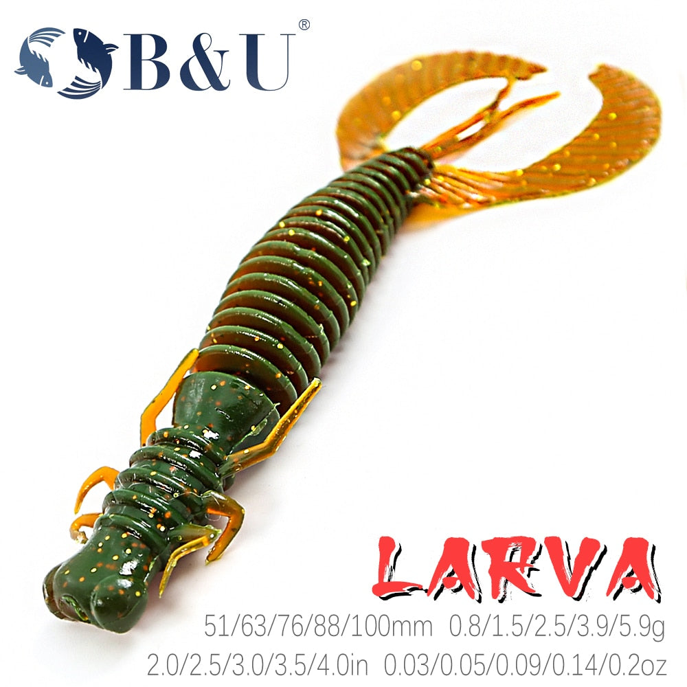 U  Larva Soft Fishing Lures   Artificial Lures  Wobblers  Swimbait Jigging Plastic Baits Worm