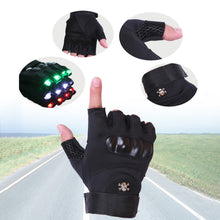 1 Pair Creative LED Laser Gloves Motorcycle Cycling Outdoor Sports Fishing Half Finger Mittens Fishing Apparel