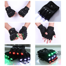 1 Pair Creative LED Laser Gloves Motorcycle Cycling Outdoor Sports Fishing Half Finger Mittens Fishing Apparel