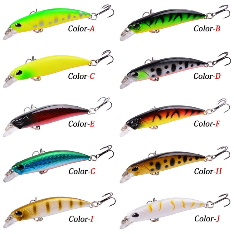 10pcs Laser Slow Minnow Fishing Lure Set 4g 7cm Wobblers Crankbaits Isca Artificial Hard Bait Carp Mini Fishing Lures Pesca