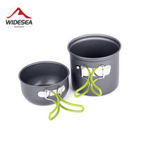 Widesea Ultralight Camping Cooking Utensils Outdoor Tableware Pot Set Hiking Picnic Travel Tourist Dishes Supplies Equipment