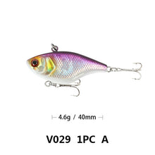 1PCS Hard VIB Lures Fishing Bait Treble Hooks Sinking Crankbait Wobber Fishing Tackle 4.6g 4cm