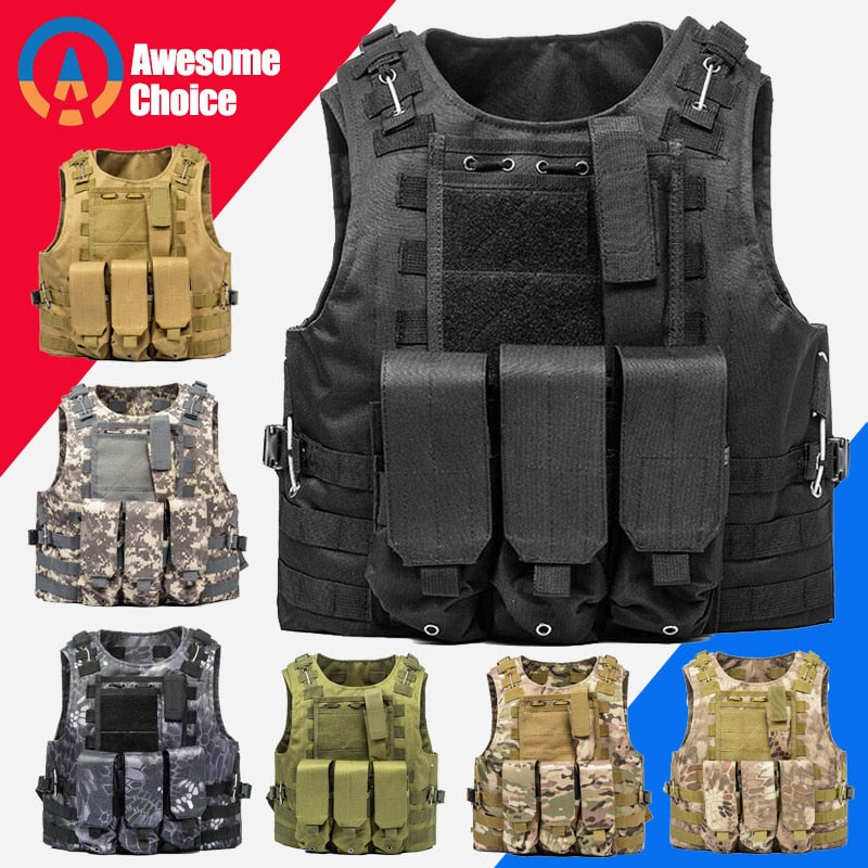 USMC Tactical Vest for Airsoft Military  Molle Combat Assault Plate Carrier Tactical Vest CS Outdoor Clothing Hunting Vest