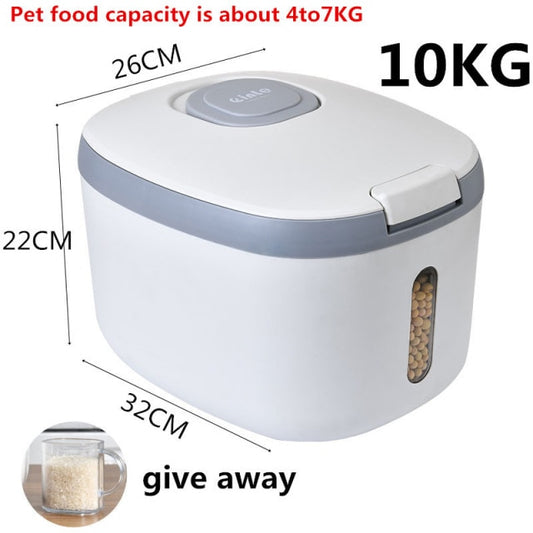 Kitchen Container 5KG 10KG Bucket Nano Insect-Proof Moisture-Proof Rice Box Grain Sealed Jar Home Storage Pet Dog Food Store Box