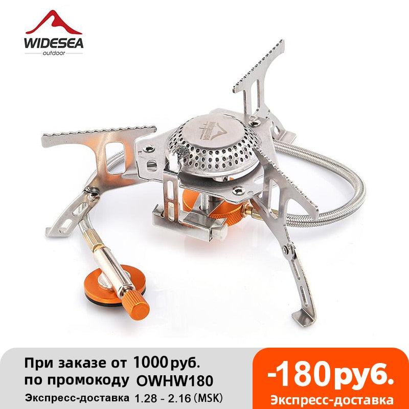 Widesea Camping Gas Stove Outdoor Tourist Burner Strong Fire Heater Tourism Cooker Survival Furnace Supplies Equipment Picnic