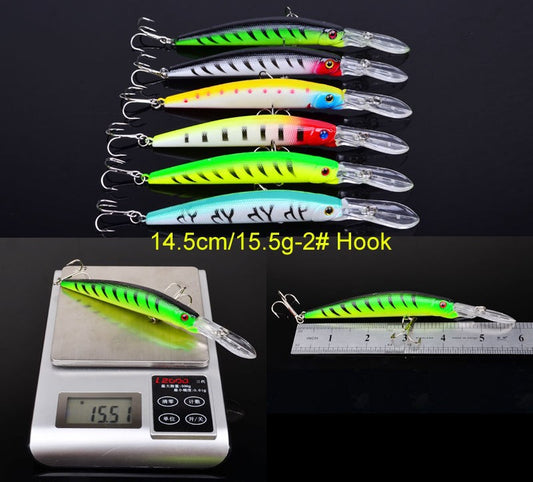 11pcs..Bass ,walleye Tackle Mixed Lures Minnow Fishing Lure CrankBait Wobblers