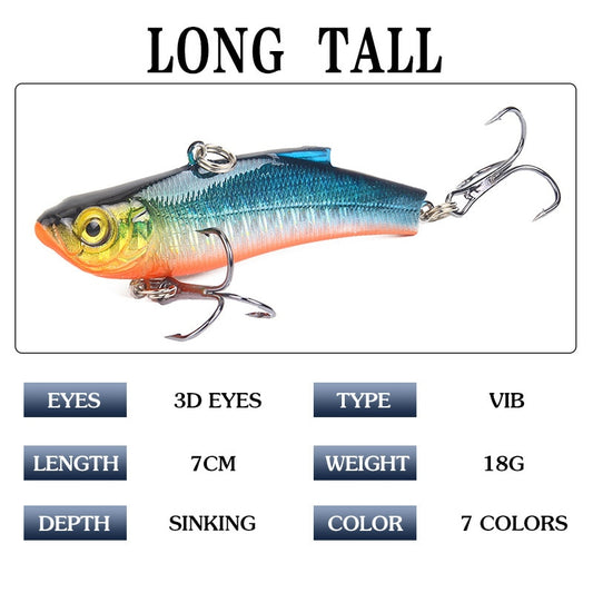 1Pcs Winter Fishing Lure Minnow VIB Spoon Spinner Hard Bait 70mm 18g Artificial Bait Jig Wobblers Fishing Bait Fishing Tackle