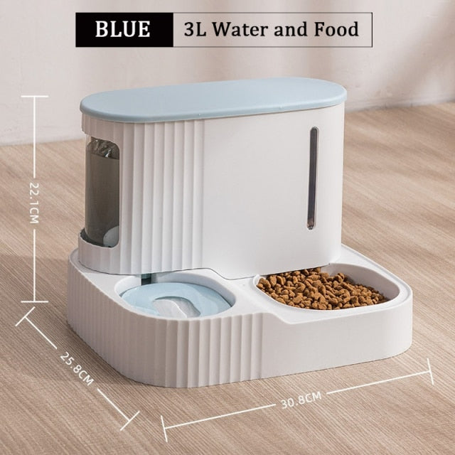 3L Pet Cat Food Bowl Dog Automatic Feeder With Dry Food Storage Cat Drinking Water Bowl High Quality Safety Material Supplies